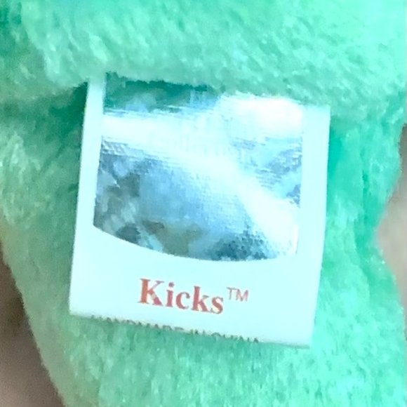1999 4229 Retired Kicks Green Soccer Teddy Bear Plush Ty Beanie Baby MWMT - Picture 7 of 7